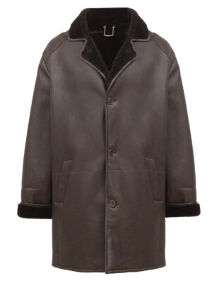Brown Genuine Shearling Fur Coat