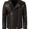 Men’s Biker Leather Jacket With Belt