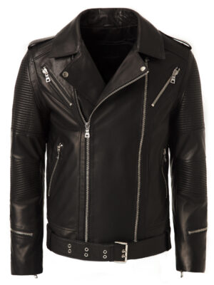 20201211_THEISSLA4106 Men’s Biker Leather Jacket With Belt