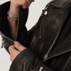 Men’s Biker Leather Jacket With Belt