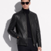 Textured Lambskin Leather Moto Jacket