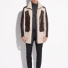 Men Fur Coat With Python Leather Trim