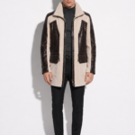 Shearling Coat with Python Trim