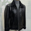 Python Leather Black Shearling Aviator Fur Jacket