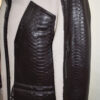 Men Fur Coat With Python Leather Trim