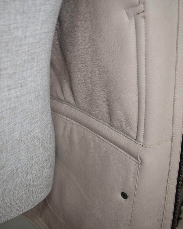 Men Fur Coat With Python Leather Trim