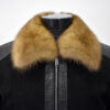 Sable Collar Suede Jacket with Mouton Lining