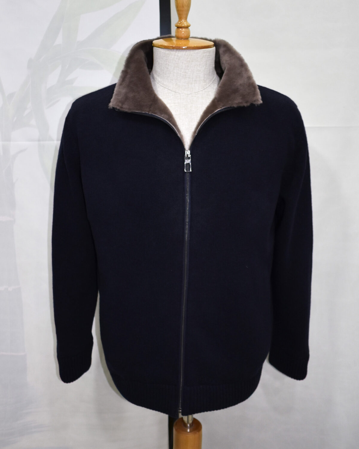Merino Fur Lined Wool Cardigan