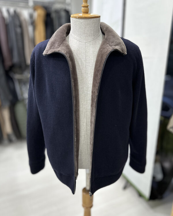 Merino Fur Lined Wool Cardigan