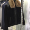 Sable Fur Collar Mouton Fur Lining Suede Jacket