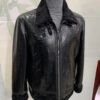 Python Leather Black Shearling Aviator Fur Jacket