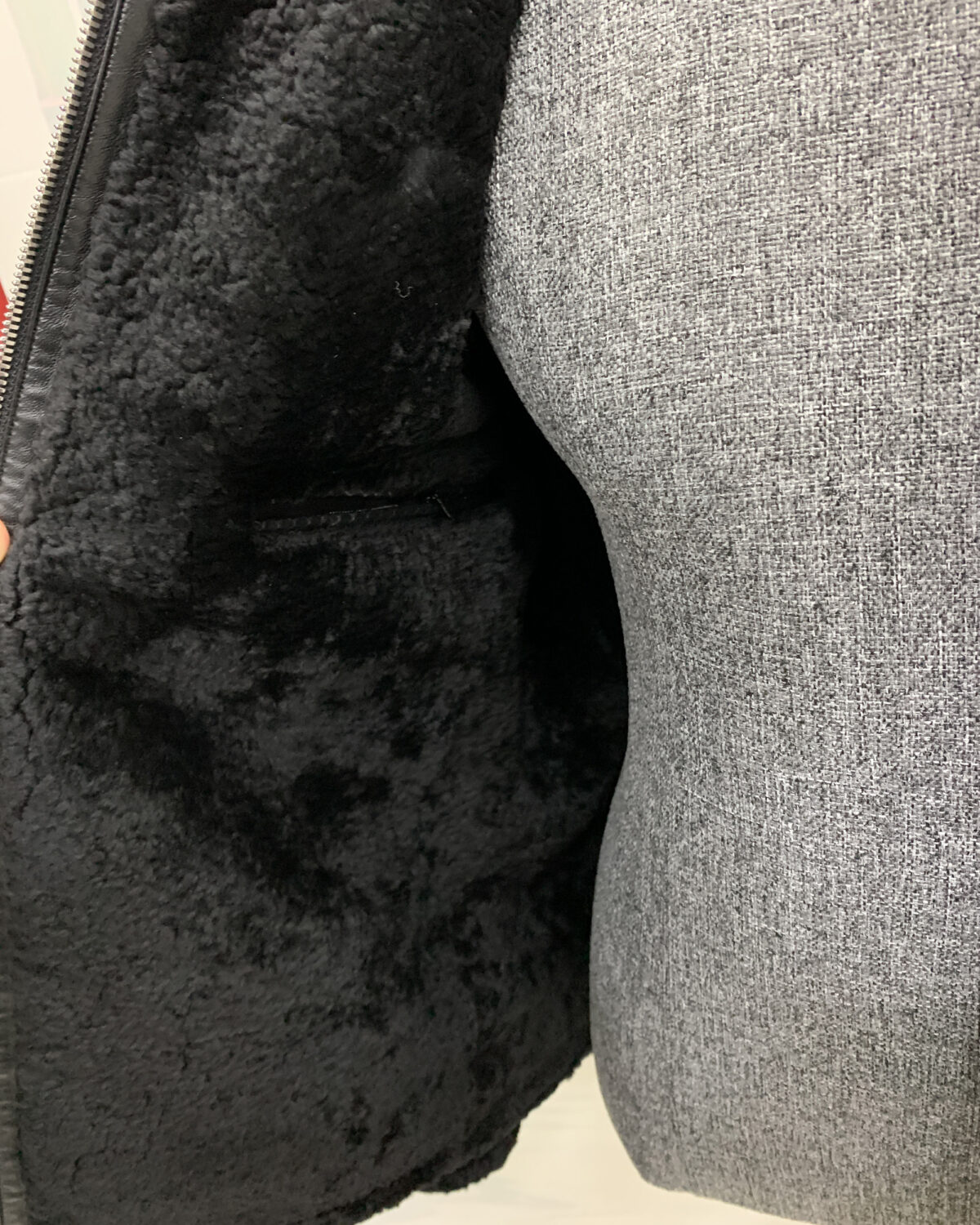 Python Leather Black Shearling Aviator Fur Jacket