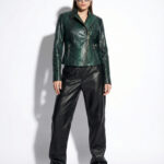 Green Python Biker Jacket