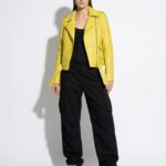 Yellow Python Biker Jacket