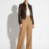 Brown Python Bomber Jacket