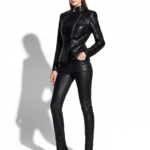 Black Python Moto Jacket