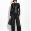 Black Python Jacket With Double Zipper