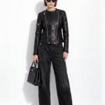 Black Python Jacket With Double Zipper