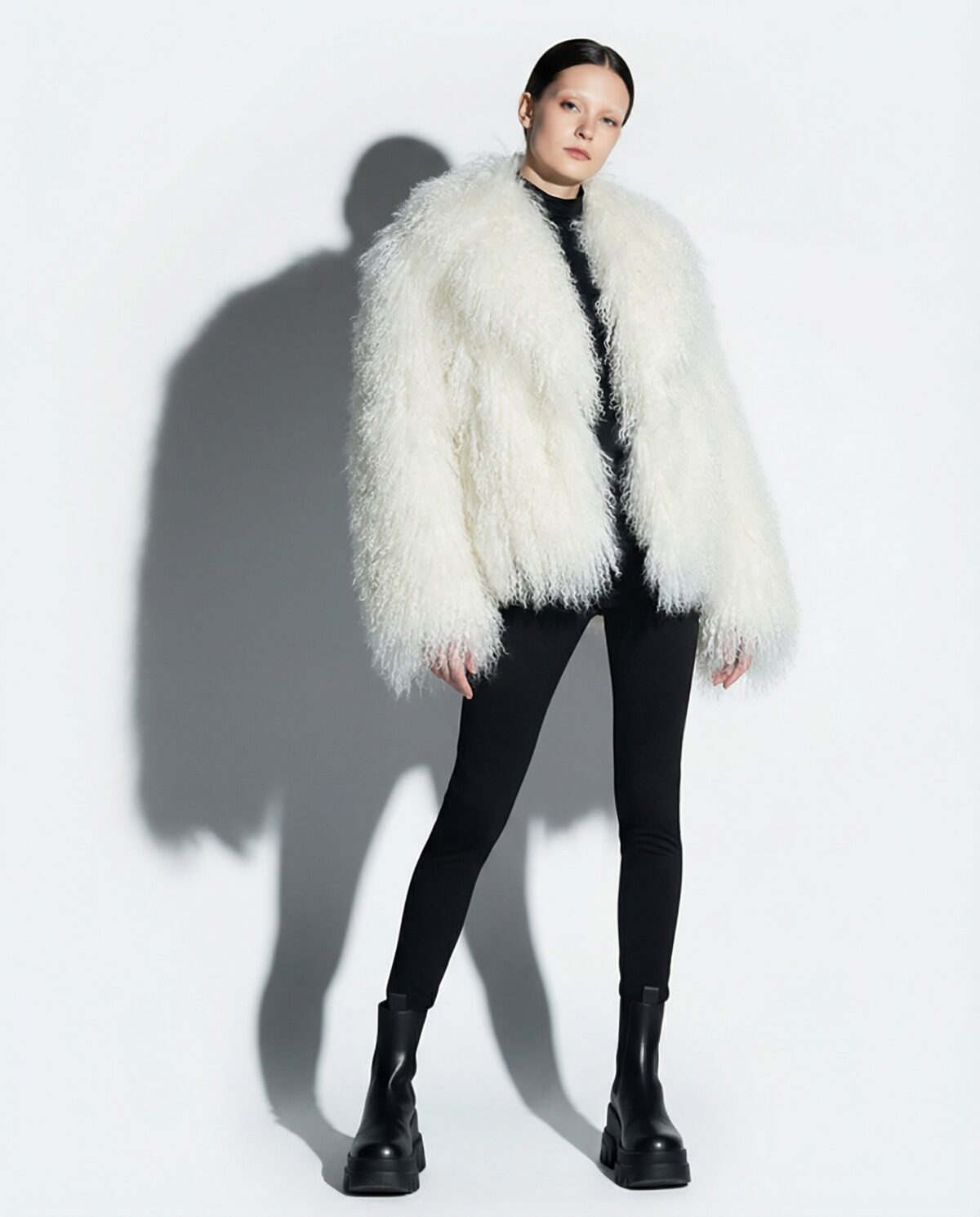 Luxurious Mongolian Lamb Fur Jacket | Curly Sheepskin Winter Coat | Shaggy Natural Tibetan Coat