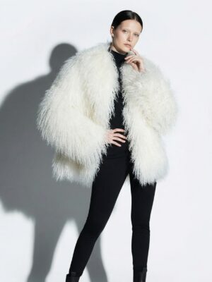 Luxurious Mongolian Lamb Fur Jacket | Curly Sheepskin Winter Coat | Shaggy Natural Tibetan Coat