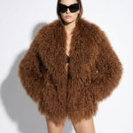 Tan Luxurious Mongolian Lamb Fur Jacket | Curly Sheepskin Shaggy Natural Tibetan Winter Coat