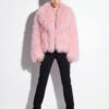 Pink Luxurious Mongolian Lamb Fur Jacket | Curly Sheepskin Shaggy Natural Tibetan Winter Coat