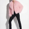 Pink Luxurious Mongolian Lamb Fur Jacket | Curly Sheepskin Shaggy Natural Tibetan Winter Coat