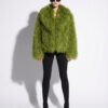 Green Luxurious Mongolian Lamb Fur Jacket | Curly Sheepskin Shaggy Natural Tibetan Winter Coat