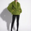 Green Luxurious Mongolian Lamb Fur Jacket | Curly Sheepskin Shaggy Natural Tibetan Winter Coat