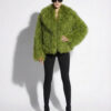 Green Luxurious Mongolian Lamb Fur Jacket | Curly Sheepskin Shaggy Natural Tibetan Winter Coat