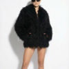 Black Luxurious Mongolian Lamb Fur Jacket | Curly Sheepskin Shaggy Natural Tibetan Winter Coat