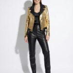 Golden Yellow Python Moto Jacket