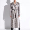 Belted Natural White Python Long Coat