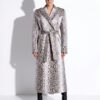 Belted Natural White Python Long Coat