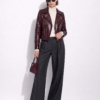 5 Burgundy Python Biker Jacket