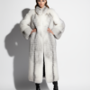 Arctic Marble Fox Fur Luxury Women's Full Length Long Coat