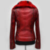 Genuine Python Leather Real Rex Fur Collar Red Exotic Skin Jacket