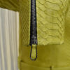 Genuine Python Leather Real Exotic Snake Skin Yellow Biker Jacket