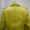 Genuine Python Leather Real Exotic Snake Skin Yellow Biker Jacket