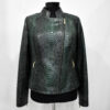 Green Python Biker Jacket