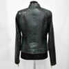 Women's Genuine Python Leather Real Exotic Green Luxury Biker Jacket