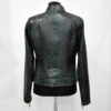 Women's Genuine Python Leather Real Exotic Green Luxury Biker Jacket