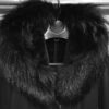 Raccoon Fur Hooded Shearling Overcoat: Women's Black Fur Coat