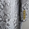 Genuine Python Leather Natural White Snake Skin Exotic Belted Long Coat