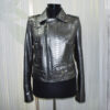 Metallic Grey Python Biker Jacket