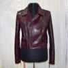 Burgundy Python Biker Jacket