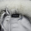 Women's Genuine Python Leather Real Fox Fur Collar White Exotic Biker Jacket