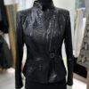Genuine Python Leather Black Snake Skin Motorcycle Biker Jacket