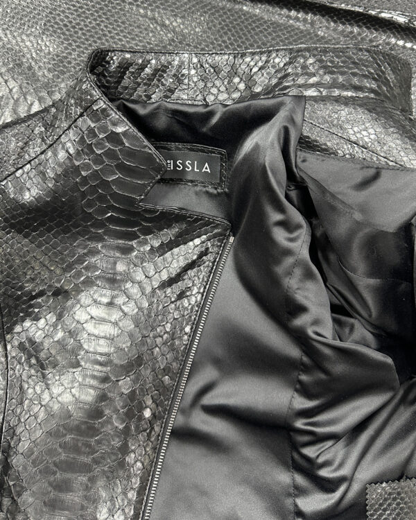 Genuine Python Leather Black Snake Skin Motorcycle Biker Jacket