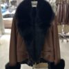 Genuine Fox Fur Trim Real Shearling Biker Jacket